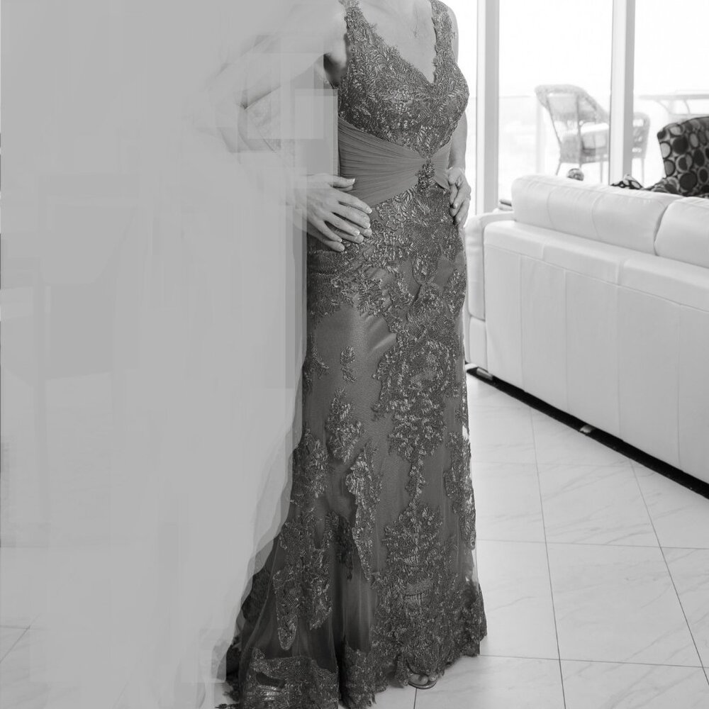 Gown, Pewter, Montage by Mon Cheri, size 4 - 6